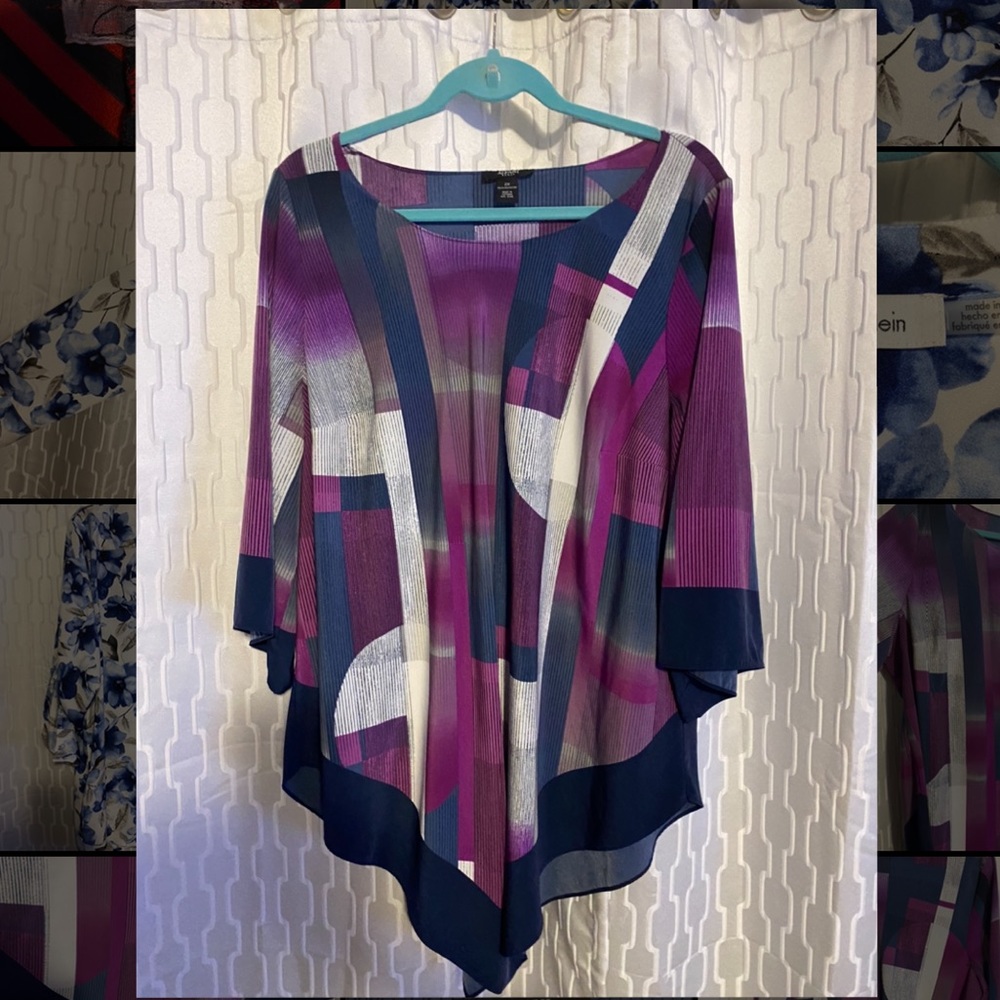 EUC Silky purple V cut top by Alfani
